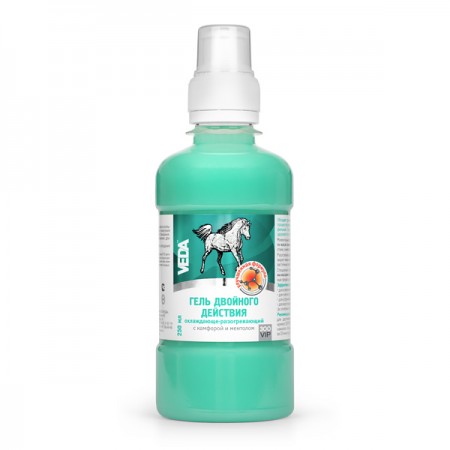 Гель ЗООVIP охлаждающе-разогревающий с камфорой и ментолом, для лошадей, 250 мл
