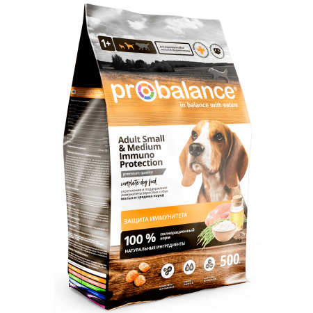 Probalance Immuno Adult Small & Medium сухой корм для собак малых и средних пород, 500г