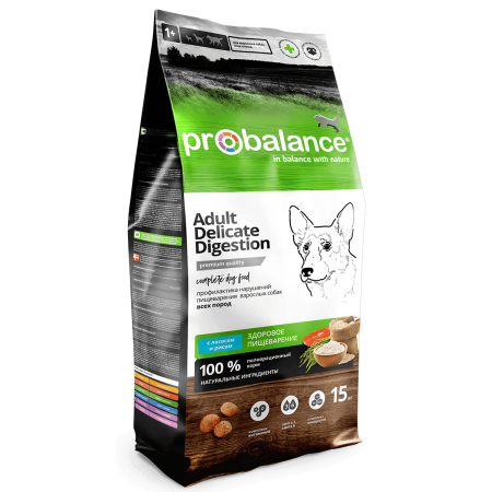 Probalance Delicate Digestion сухой корм для собак с нарушениями пищеварения, 15 кг