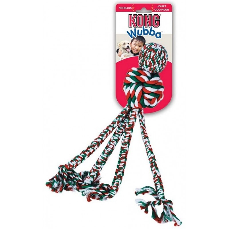 KONG Holiday игрушка для собак Wubba Weave из каната большая 38 см
