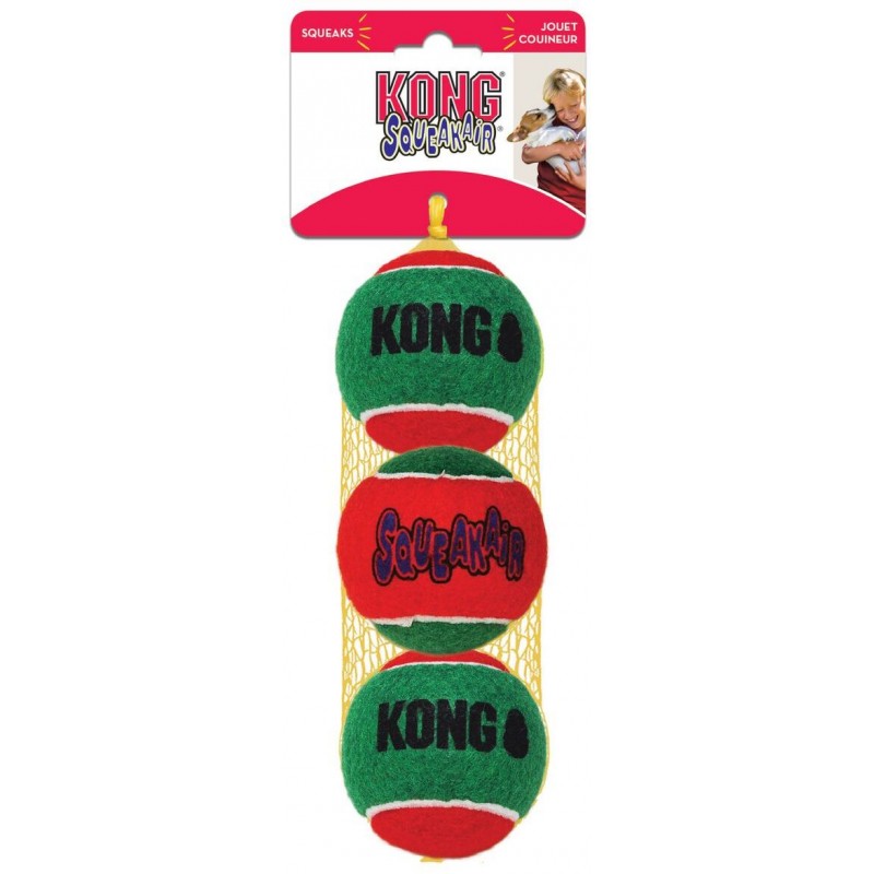 KONG Holiday игрушка для собак Теннисный мячик 3 шт. средние 6 см