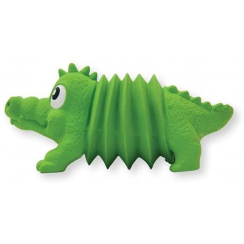 OH игрушка для собак Accordionz Крокодил латекс с пищалкой, 15 см
