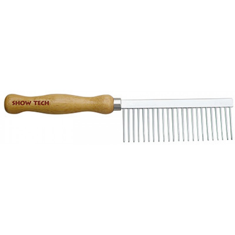 Купить SHOW TECH PRO Wooden Comb расческа 24 см для собак и кошек с зубчиками 3,2 мм, частота 4 мм SHOW TECH в Калиниграде с доставкой (фото)