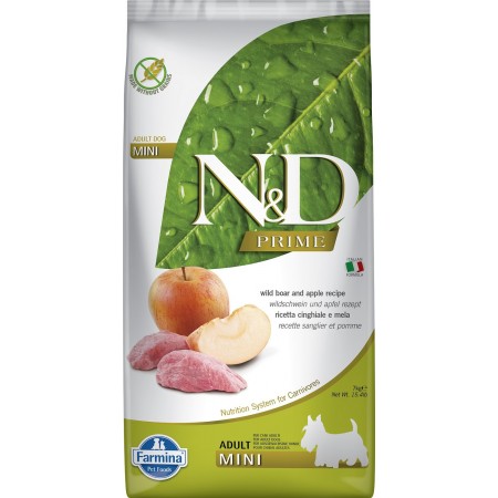 Farmina N&D Prime беззерновой для собак мелких пород, кабан и яблоко 7 кг