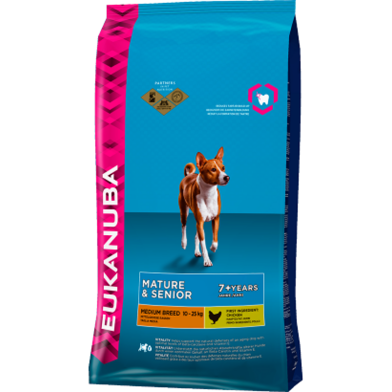 Сухой корм Eukanuba (Эукануба) Dog Mature and Senior Medium Breed для пожилых собак средних пород 3 кг
