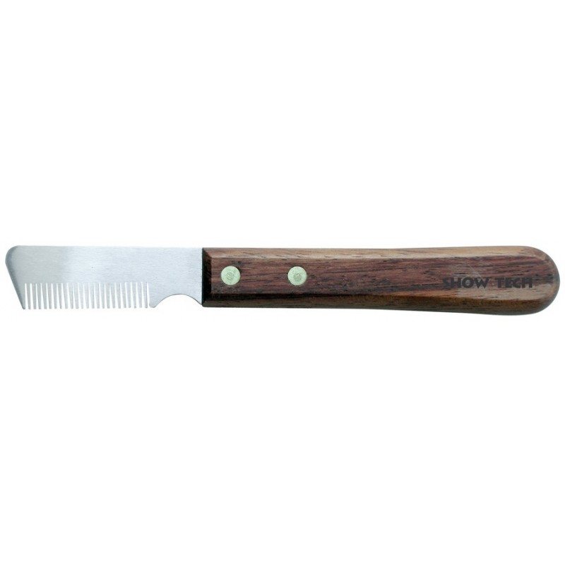 Купить SHOW TECH тримминговочный нож 3280 с деревянной ручкой для шерсти средней жесткости SHOW TECH в Калиниграде с доставкой (фото)
