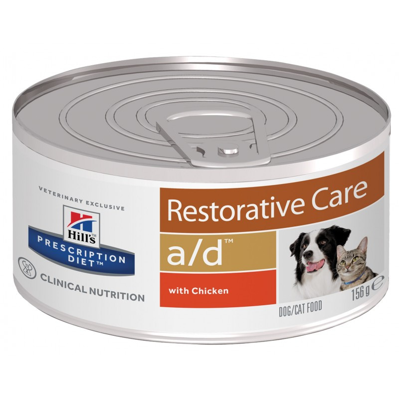 Корм для собак и кошек HILLS Prescription Diet a/d Restorative Care в период выздоровления с курицей консервированный 156г