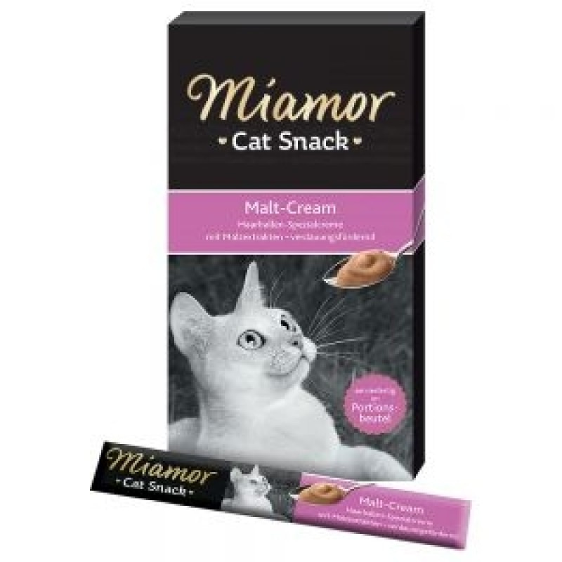 Лакомство Miamor для кошек экстрактом солода для вывыдение комочков шерсти, 6 х 15 мл