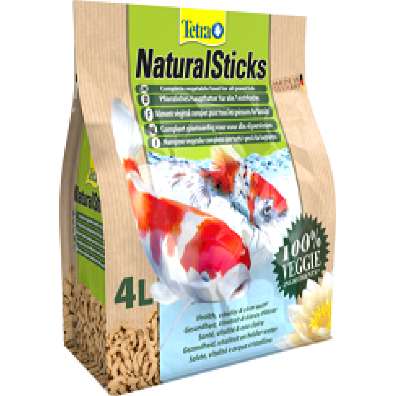 Tetra Natural Sticks растительный корм для прудовых рыб в виде палочек в форме червя, 4 л