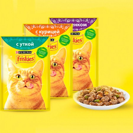 Консервы для кошек Friskies Purina (Фрискис Пурина, Россия, Венгрия)