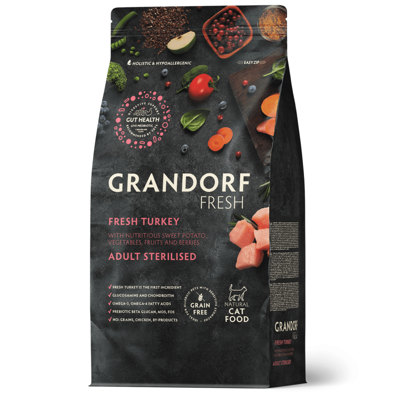 Купить Сухой корм Grandorf Fresh с индейкой для стерилизованных кошек, 2 кг Grandorf в Калиниграде с доставкой (фото)