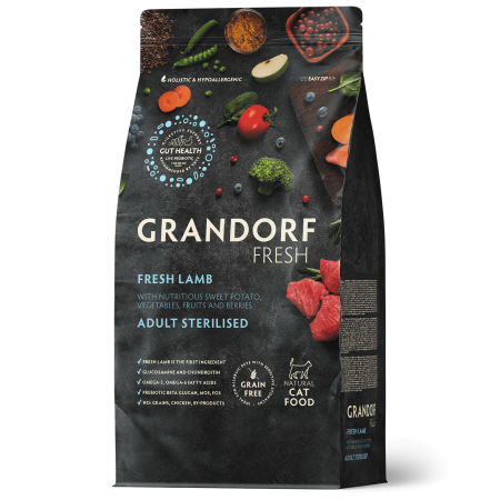 Сухой корм Grandorf Fresh с ягненком для стерилизованных кошек, 2 кг