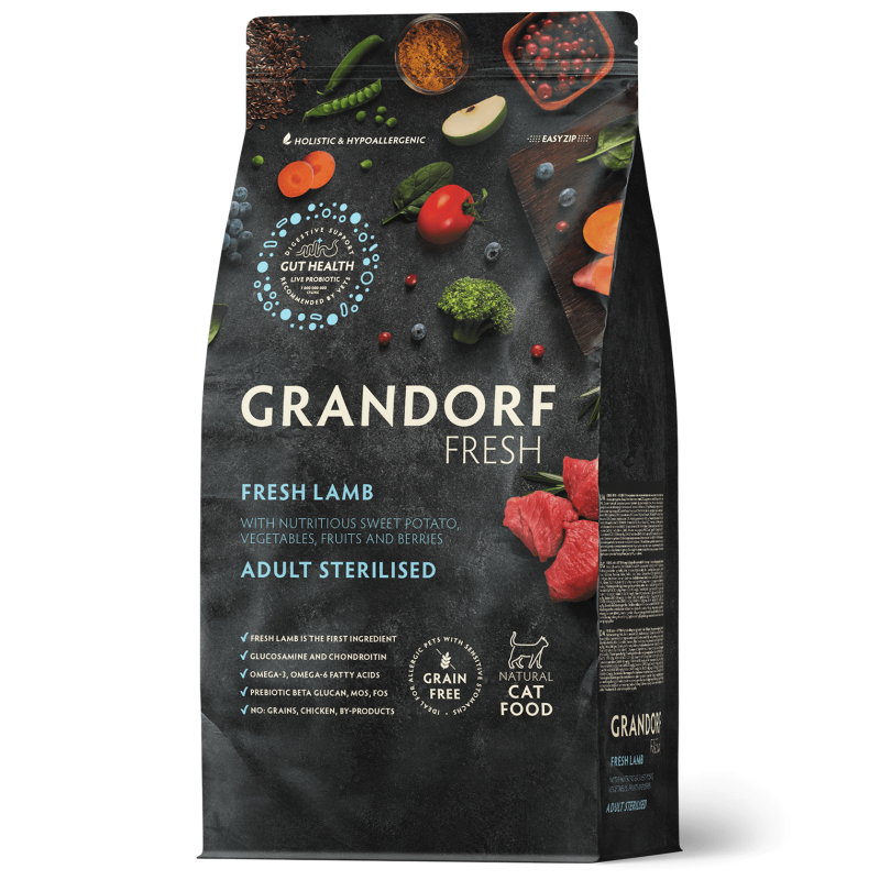 Купить Сухой корм Grandorf Fresh с ягненком для стерилизованных кошек, 2 кг Grandorf в Калиниграде с доставкой (фото)