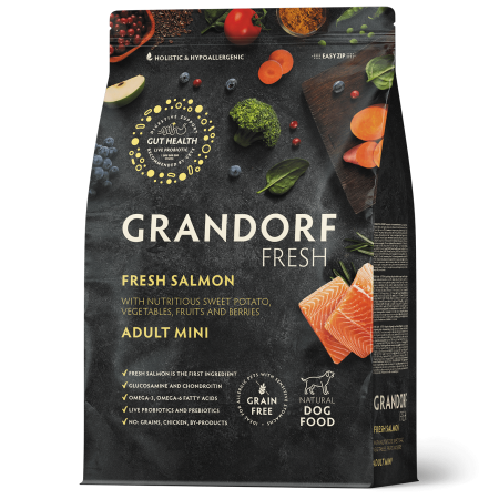 Сухой корм Grandorf Fresh с лососем для собак мелких пород, 3 кг