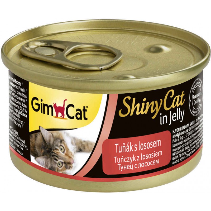 GimCat ShinyCat in Jelly консервы для кошек из тунца с лососем 70 г