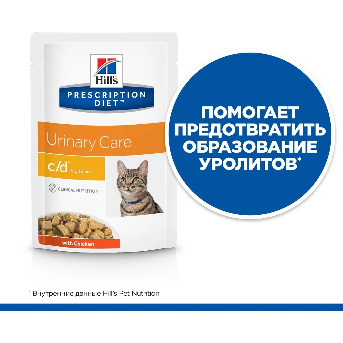 HILLS Prescription Diet c/d Multicare Urinary Care консервы для кошек для  МКБ с курицей 85г