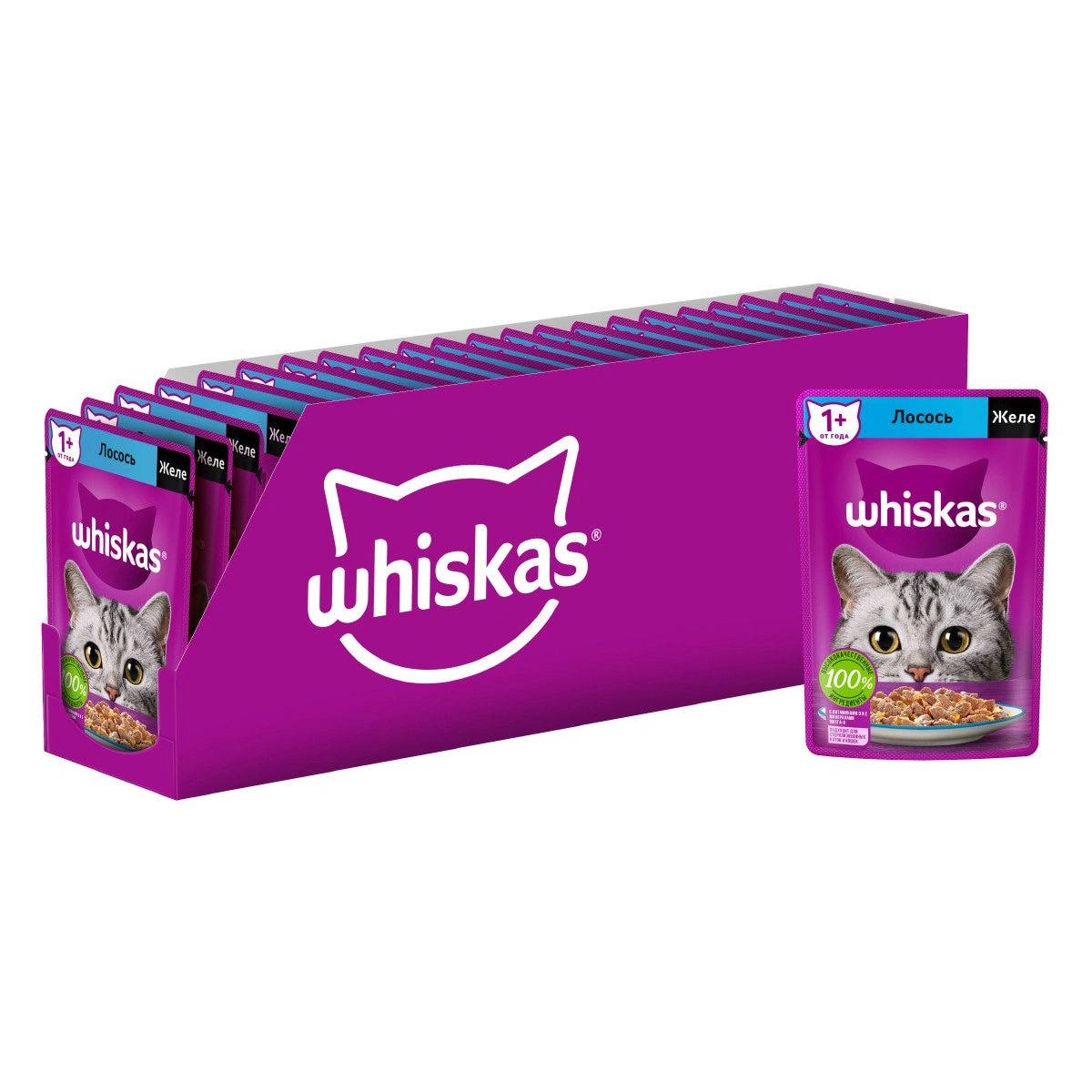 🥇27 р. – WHISKAS консервы для кошек, желе с лососем, 75г купить в  Калининграде с доставкой 🐈 Интернет-зоомагазин «КАТИКО»