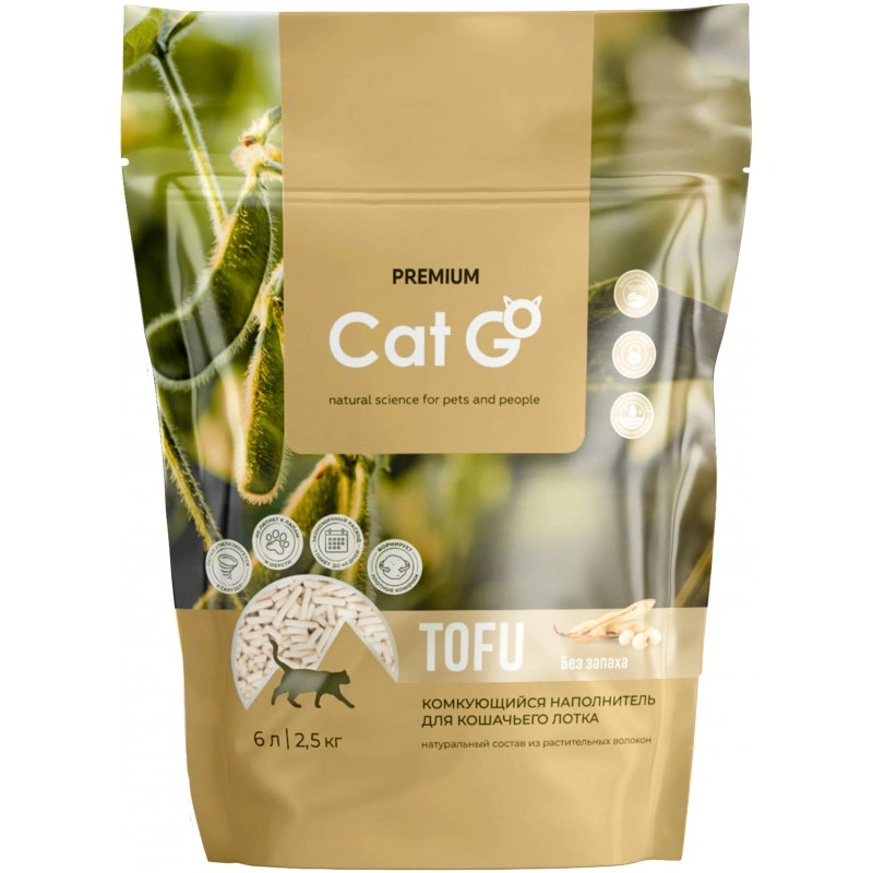 🥇639 р. – Наполнитель Cat Go TOFU для кошачьего туалета, комкующийся ...