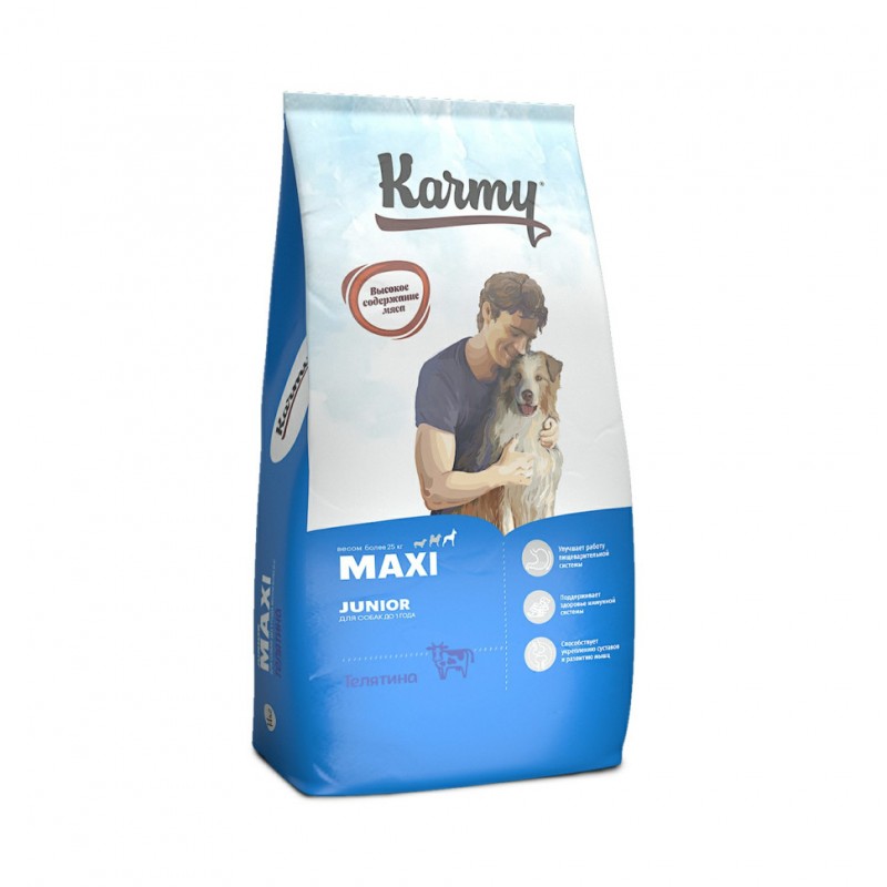 Купить Karmy Maxi Junior сухой корм для щенков крупных пород с телятиной - 14 кг Karmy в Калиниграде с доставкой (фото)