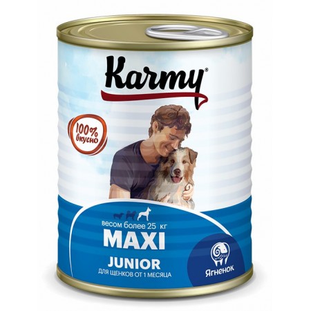 Karmy Maxi Junior влажный корм для щенков крупных пород с ягненком, в консервах - 340 г