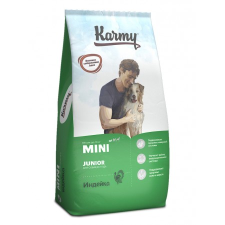 Karmy Mini Junior сухой корм для щенков мелких пород до 1 года, с индейкой - 10 кг
