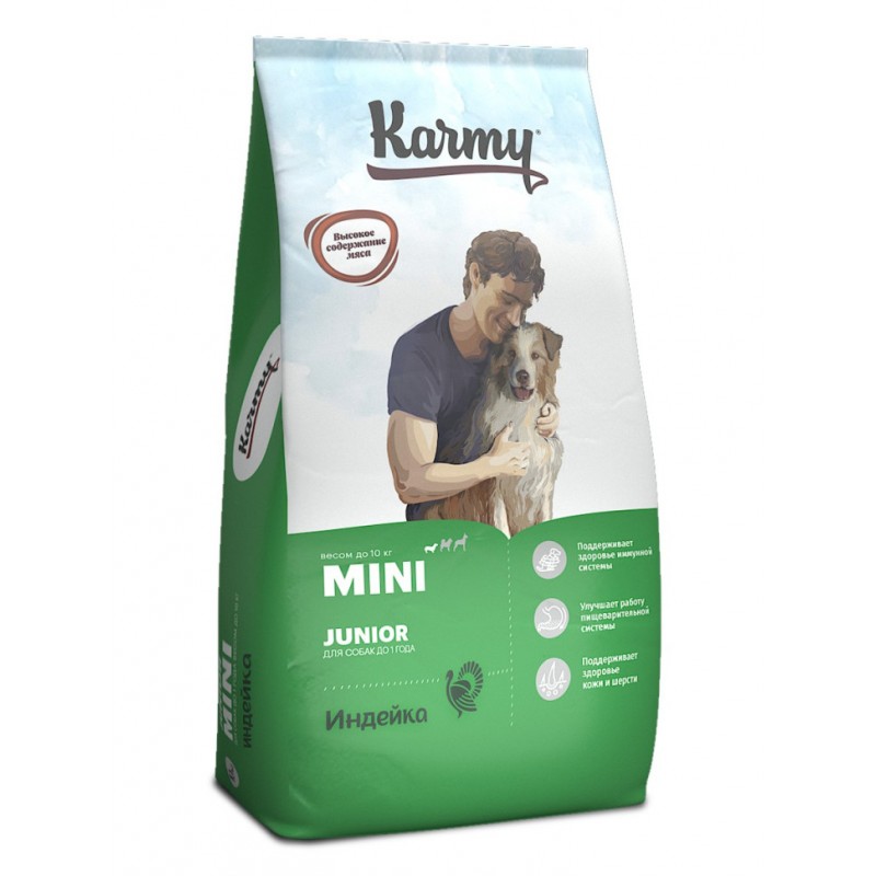 Купить Karmy Mini Junior сухой корм для щенков мелких пород до 1 года, с индейкой - 10 кг Karmy в Калиниграде с доставкой (фото)