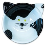 Купить КерамикАрт миска керамическая для кошек Мордочка кошки 120 мл, черно - белая КерамикАрт в Калиниграде с доставкой (фото)