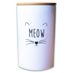 Купить КерамикАрт бокс керамический для хранения корма для кошек MEOW 1700мл, белый КерамикАрт в Калиниграде с доставкой (фото)