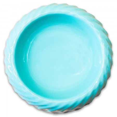 КерамикАрт миска керамическая для животных 300 мл, с волнами бирюзовый