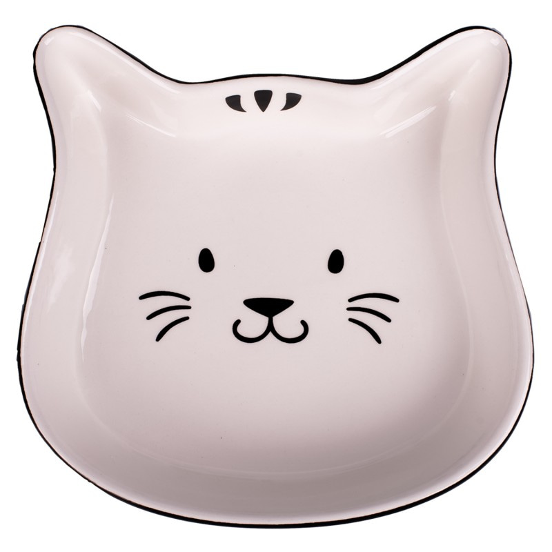 Купить КерамикАрт миска керамическая для кошек Мордочка кошки 200 мл, черный с белым КерамикАрт в Калиниграде с доставкой (фото)