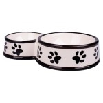 Купить КерамикАрт миска для собак двойная 100 мл и 220 мл, белая с лапками КерамикАрт в Калиниграде с доставкой (фото 3)