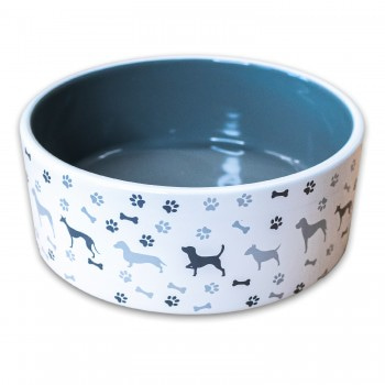 КерамикАрт миска для собак рисунком 800мл, серая