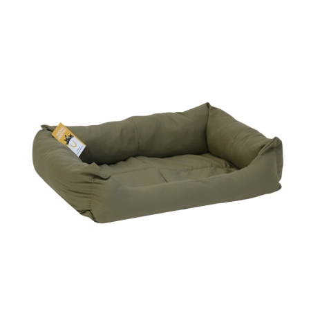 Моськи-Авоськи Лежанка "Бархат" прямоугольная пухлая с подушкой, 64х46х16 см, цвет хаки