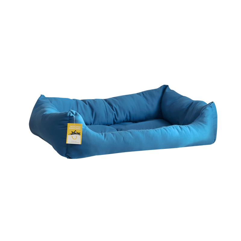 Купить Моськи-Авоськи Лежанка "Бархат" прямоугольная пухлая с подушкой, 64х46х16 см, цвет синий Моськи-Авоськи в Калиниграде с доставкой (фото)