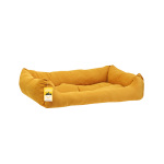 Купить Моськи-Авоськи Лежанка "Бархат" прямоугольная пухлая с подушкой, 78х56х20 см, цвет охра Моськи-Авоськи в Калиниграде с доставкой (фото)