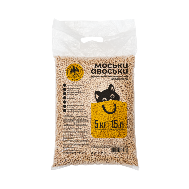 Купить Древесный впитывающий наполнитель Моськи-Авоськи, 5 кг (15 л) Моськи-Авоськи в Калиниграде с доставкой (фото)