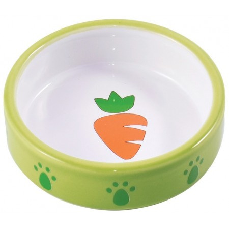 КерамикАрт миска керамическая для грызунов 70 мл Зеленая с морковью