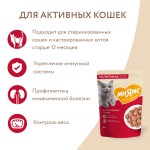 Купить Влажный корм Мнямс Кусочки в соусе с телятиной для активных кошек 85г Мнямс в Калиниграде с доставкой (фото 2)