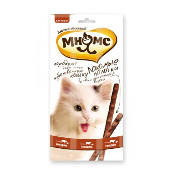 Мнямс - Лакомые палочки для кошек Говядина, печень