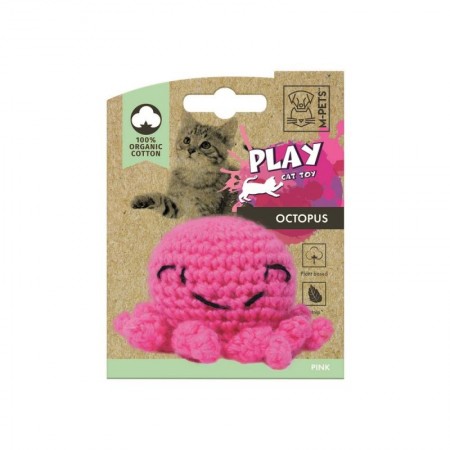 M-PETS Игрушка для кошек Осьминог с кошачьей мятой, 7,5x7,5x 5,5 см, цвет розовый