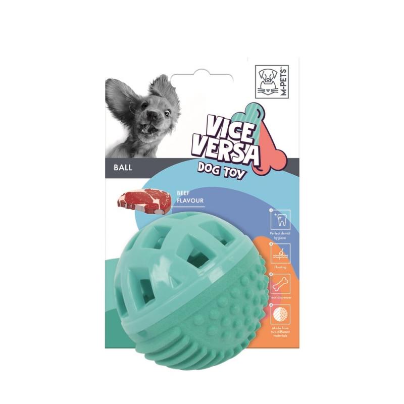 Купить M-PETS Мяч для собаки с запахом говядины для лакомств Вайс Верса, диаметр 8.38 см M-Pets в Калиниграде с доставкой (фото)