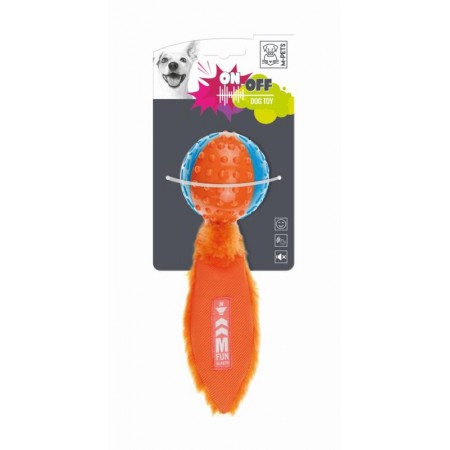 M-PETS Игрушка для собак мяч-пищалка с хвостом, цвет оранжевый