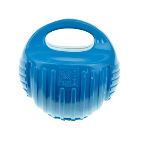 M-PETS Игрушка для собак мяч-гиря, цвет синий, 13 см