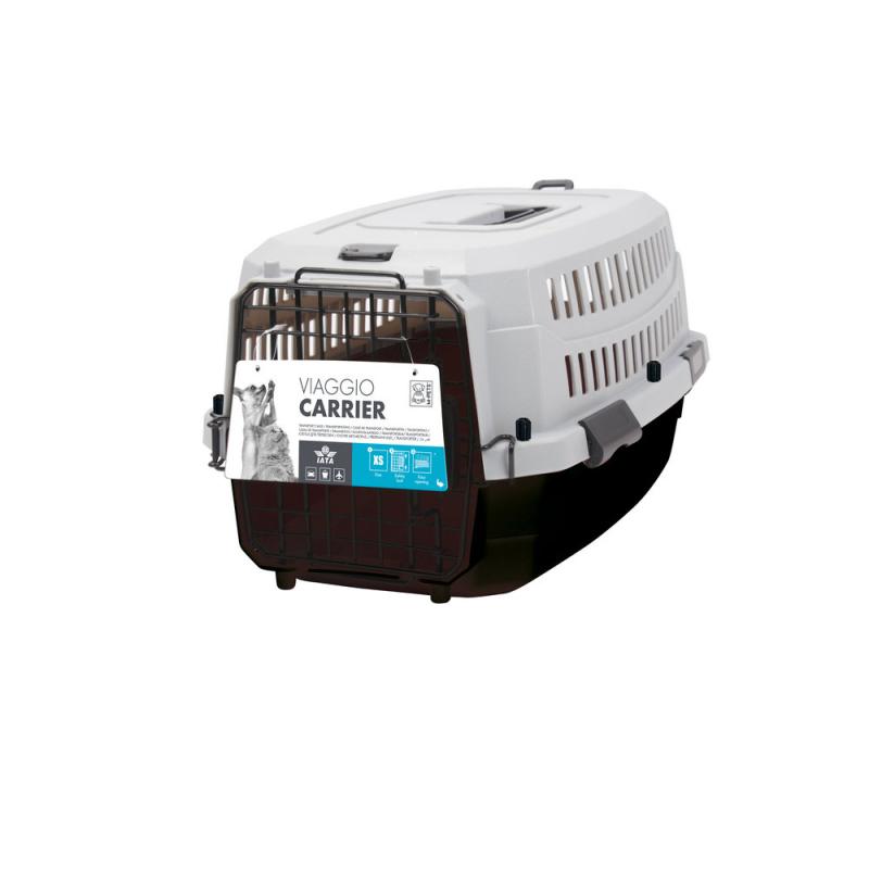 Купить M-PETS Контейнер-переноска для животных до 4,5 кг, цвет черный с серым, 48,3х32х25,2 см M-Pets в Калиниграде с доставкой (фото)