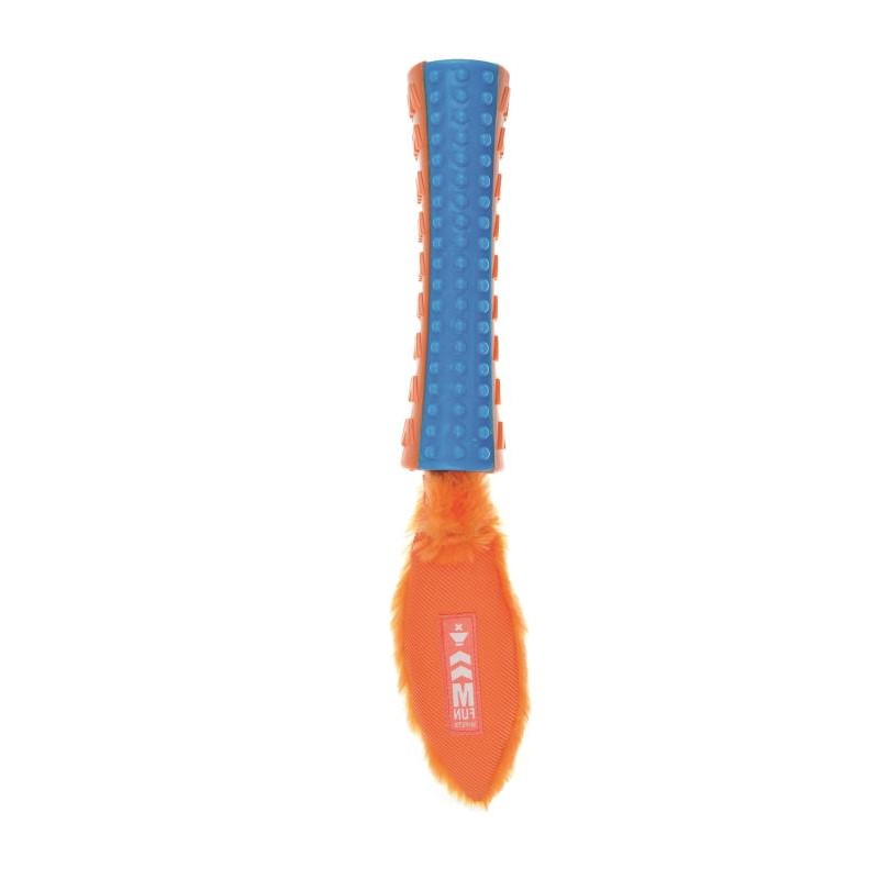 Купить M-PETS Игрушка для собак палка-пищалка с хвостом, цвет голубой с оранжевым M-Pets в Калиниграде с доставкой (фото)