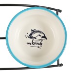 Купить Миски Mr.Kranch на подставке для собак и кошек двойные 2x290 мл fish&chips, голубые Mr.Kranch в Калиниграде с доставкой (фото 3)