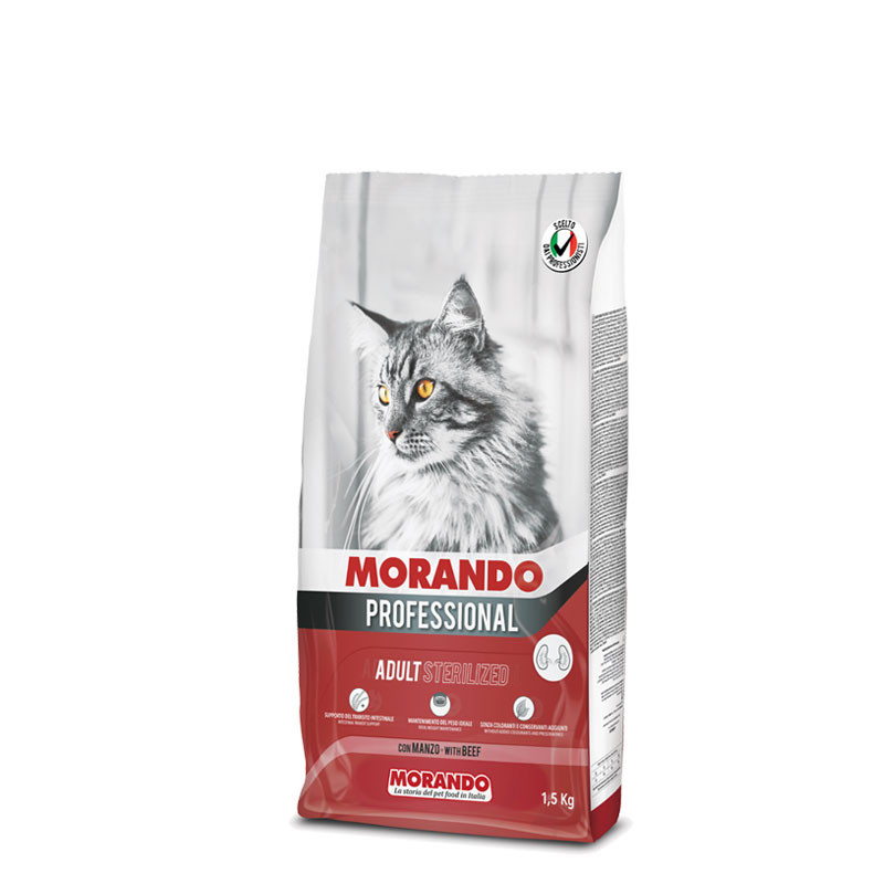 Купить Morando Professional Gatto сухой корм для взрослых стерилизованных кошек с говядиной - 1,5 кг Morando professional в Калиниграде с доставкой (фото)