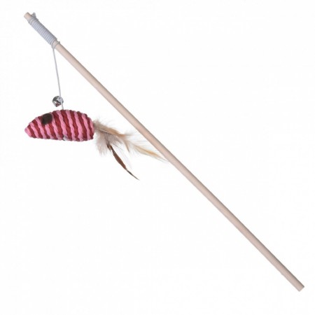 Удочка-дразнилка Чистый Котик, Мышь с пером для кошек, 40 см