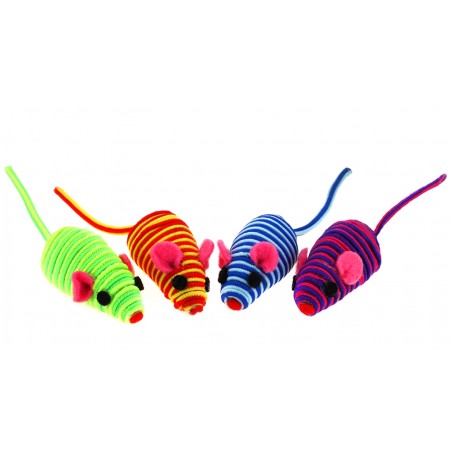 Игрушка для кошек Чистый Котик, Мышь радужная, цветная, 5 см