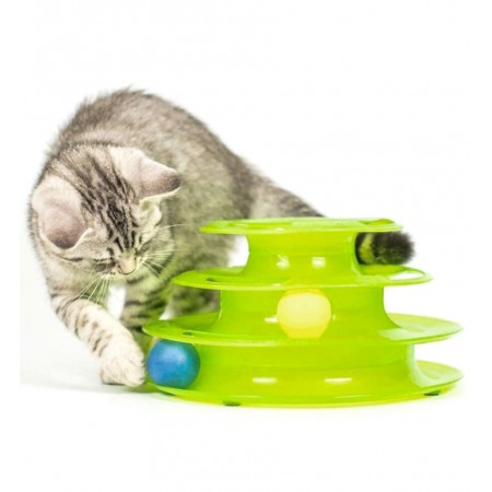 ЧИСТКОТ-СТ18086 Игрушка для кошек Трек-башня с мячиками Чистый Котик